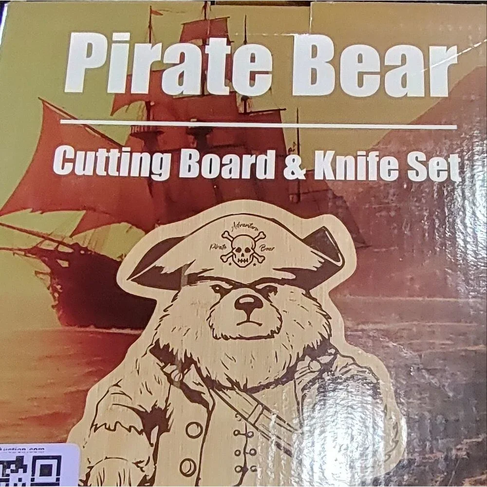 Pirate Bear Cutting Board & Knife Set